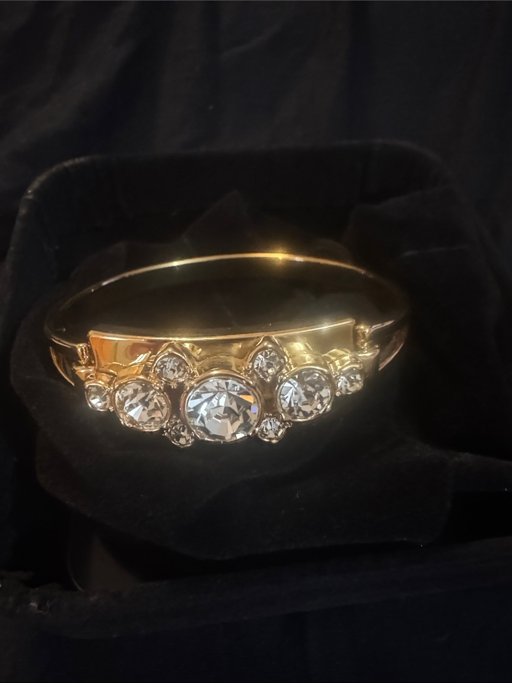 Ann Taylor Gold-Tone Bracelet with Clear Crystal Accents